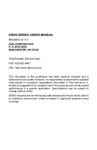 Thumbnail of document Manual - D5200 Current Input Module